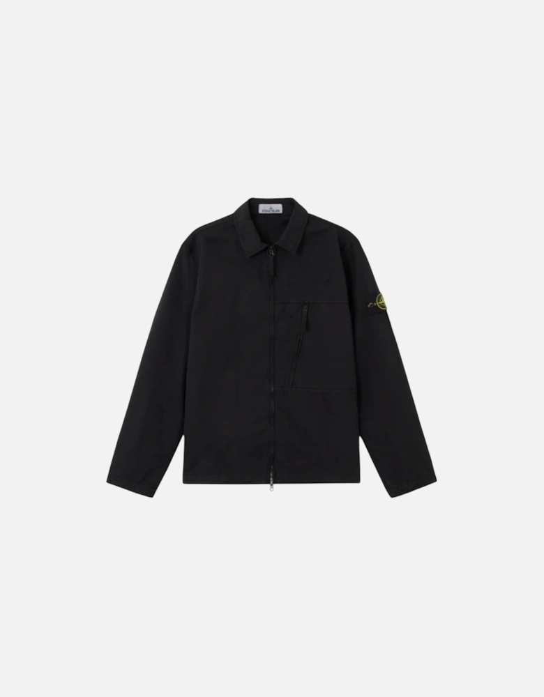 Supima Cotton Twill Stretch-TC Black Overshirt