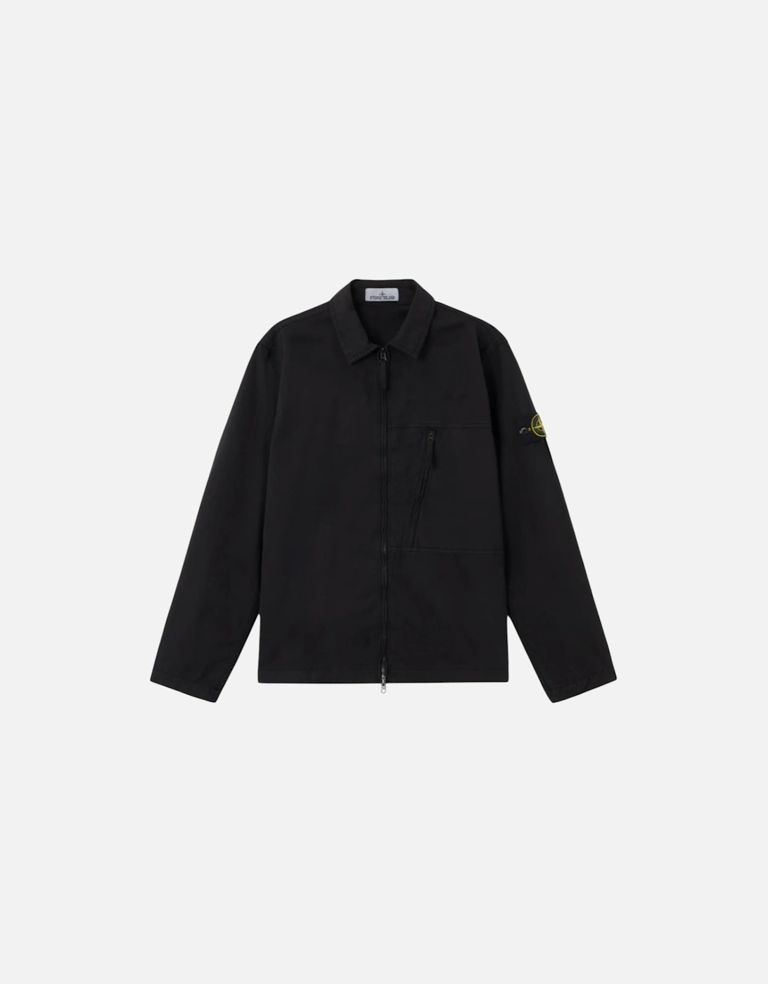 Supima Cotton Twill Stretch-TC Black Overshirt, 3 of 2