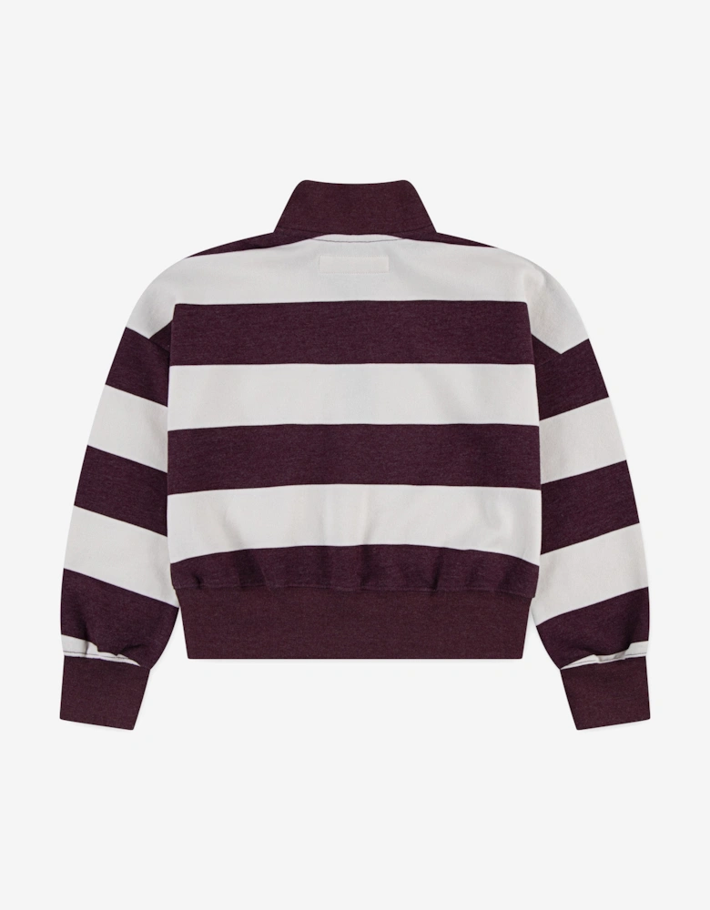 Girls Quarter Zip Preppy Pullover in Red