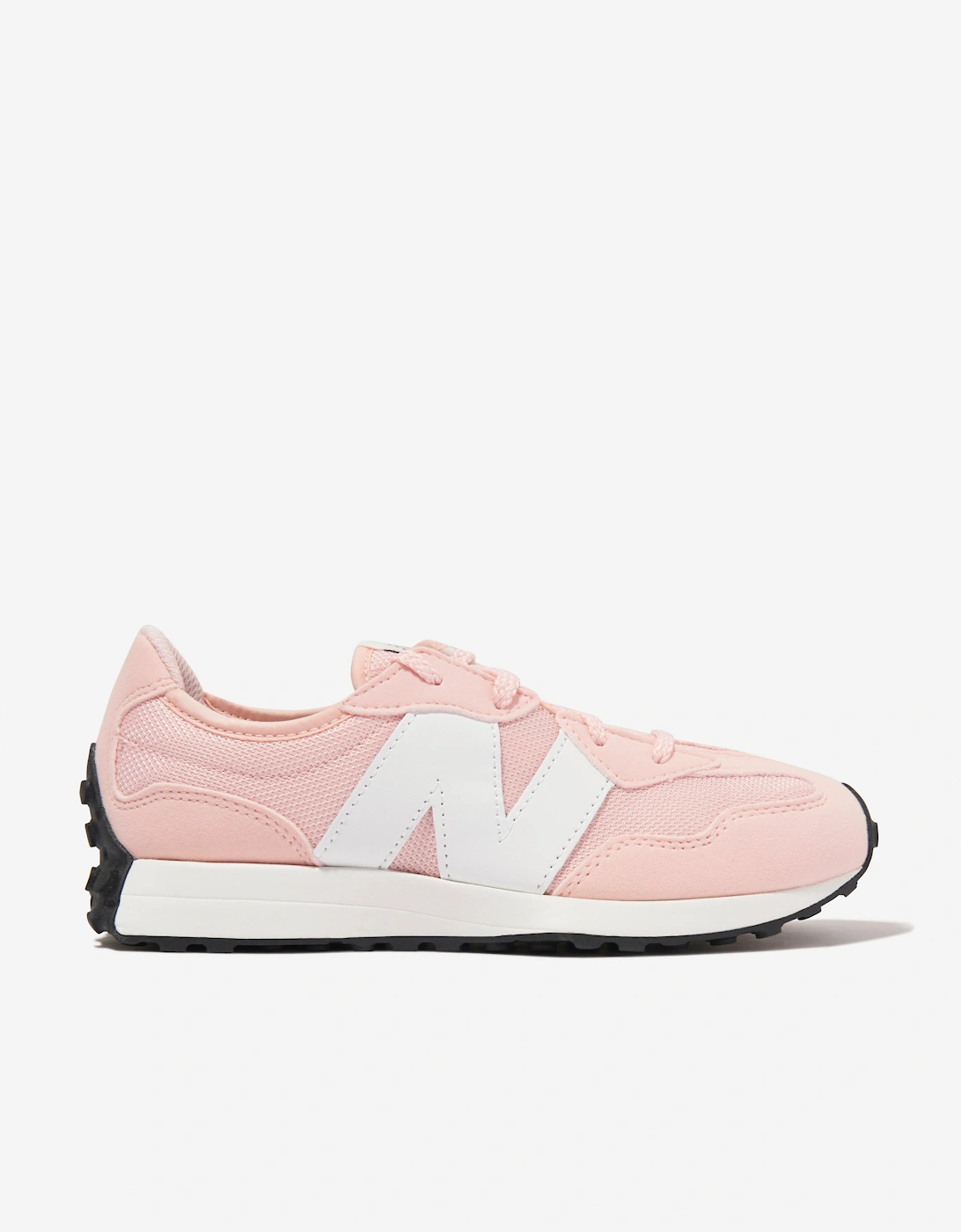 New Balance Girls Pink 'S 327 Lace Up Logo Trainers In  Size 37.5 Kids