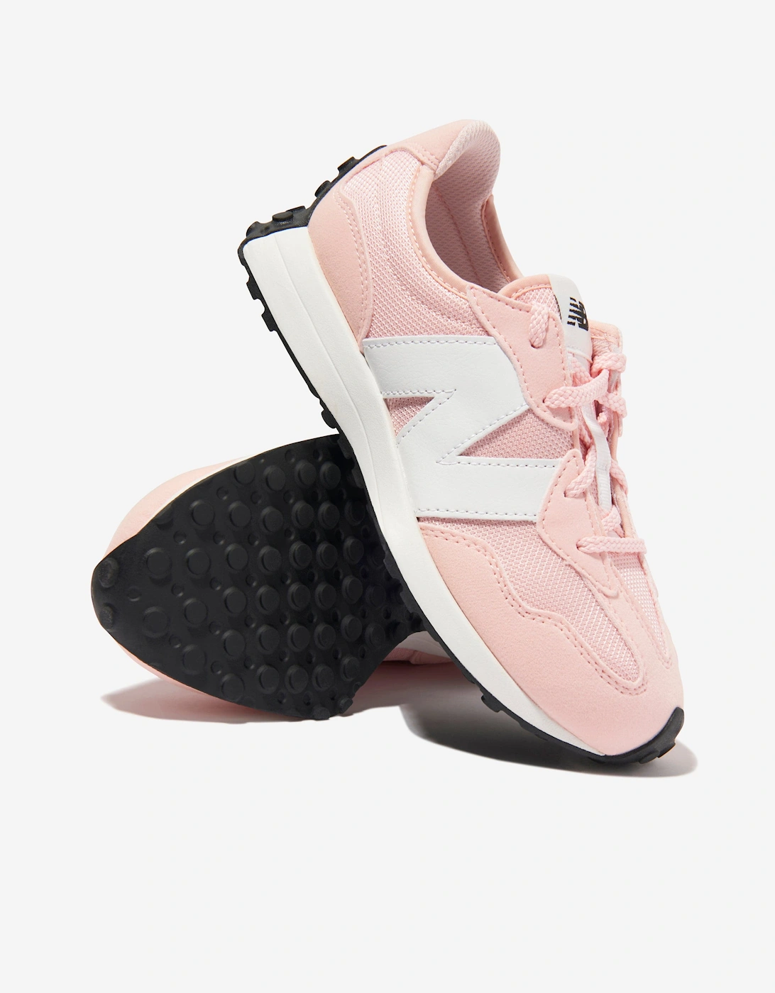 Girls 327 Lace Up Logo Trainers in Pink
