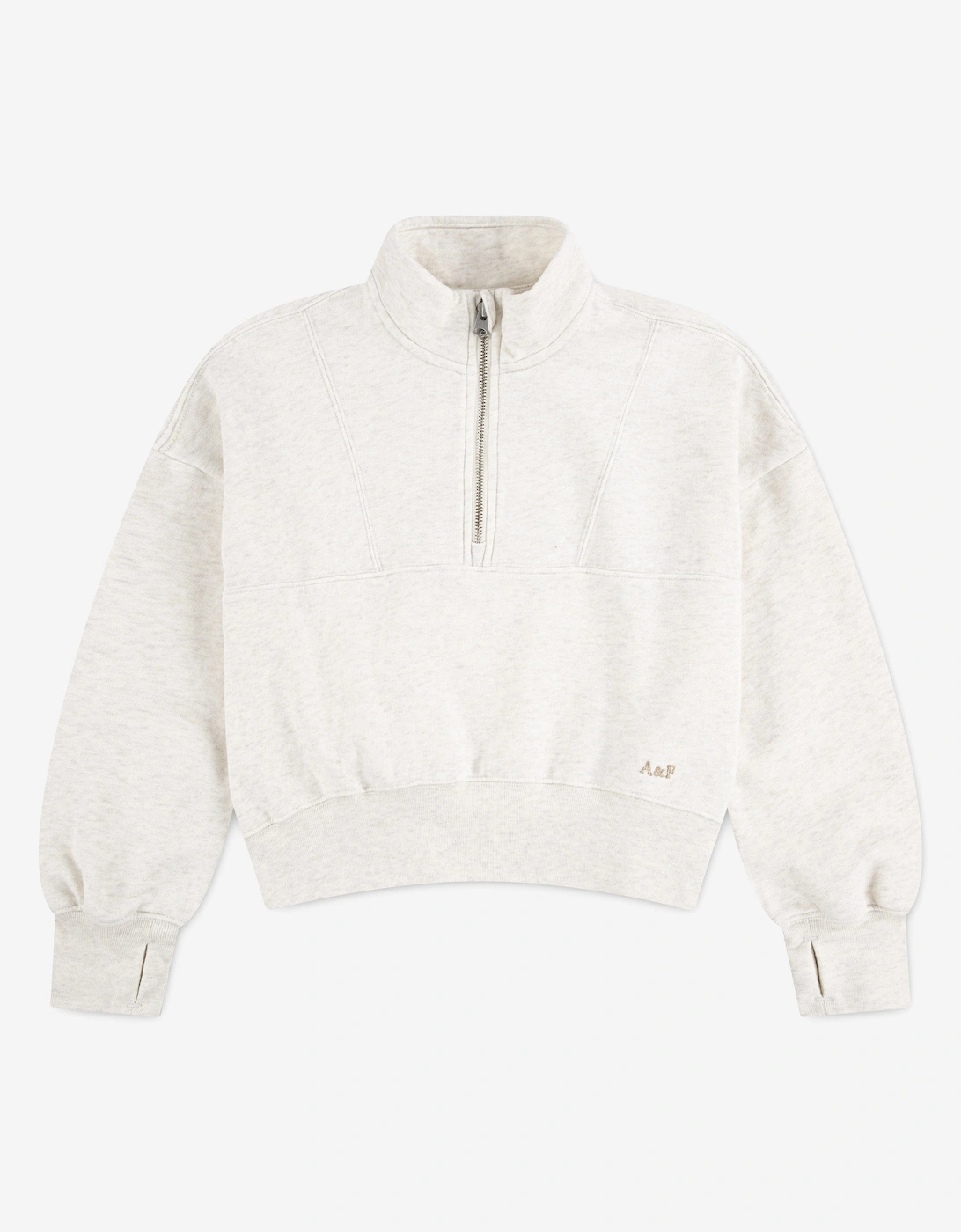 Girls Essential 1/4 Zip Pullover in Beige, 5 of 4