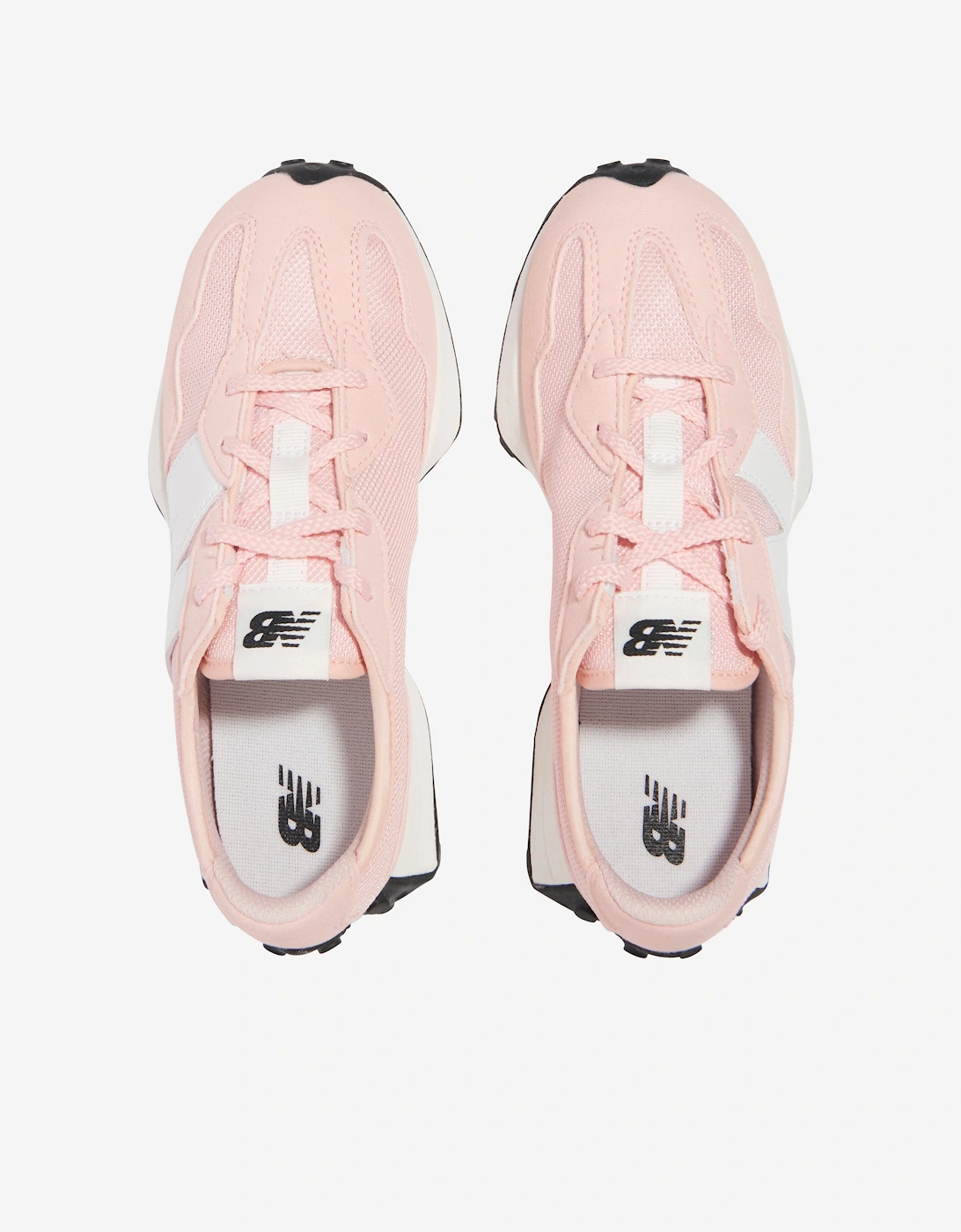 Girls 327 Lace Up Logo Trainers in Pink