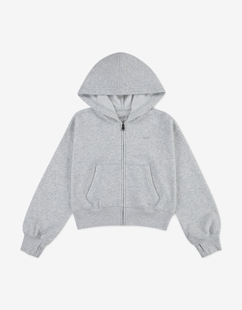 Girls Essential Zip Up Top in Grey