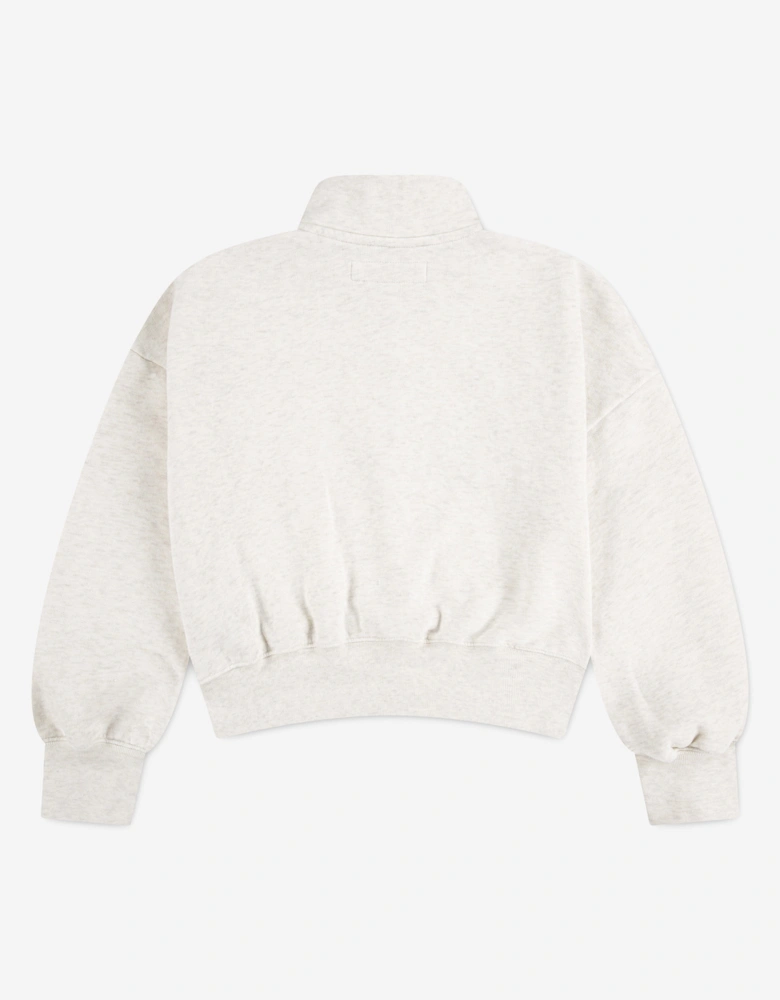 Girls Essential 1/4 Zip Pullover in Beige
