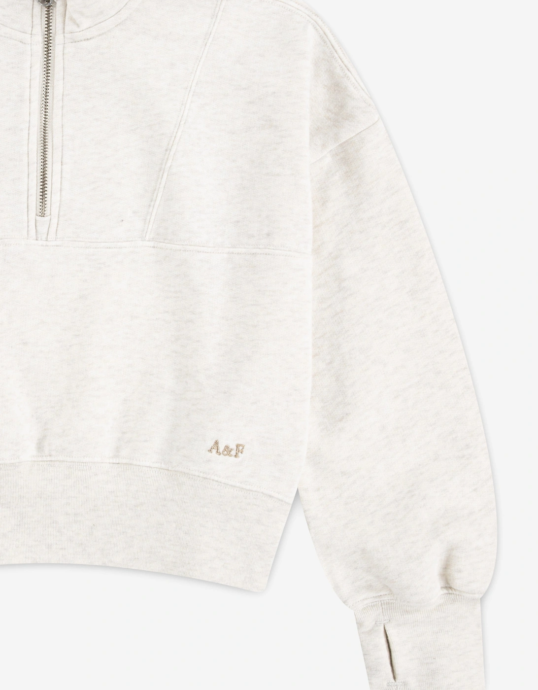 Girls Essential 1/4 Zip Pullover in Beige