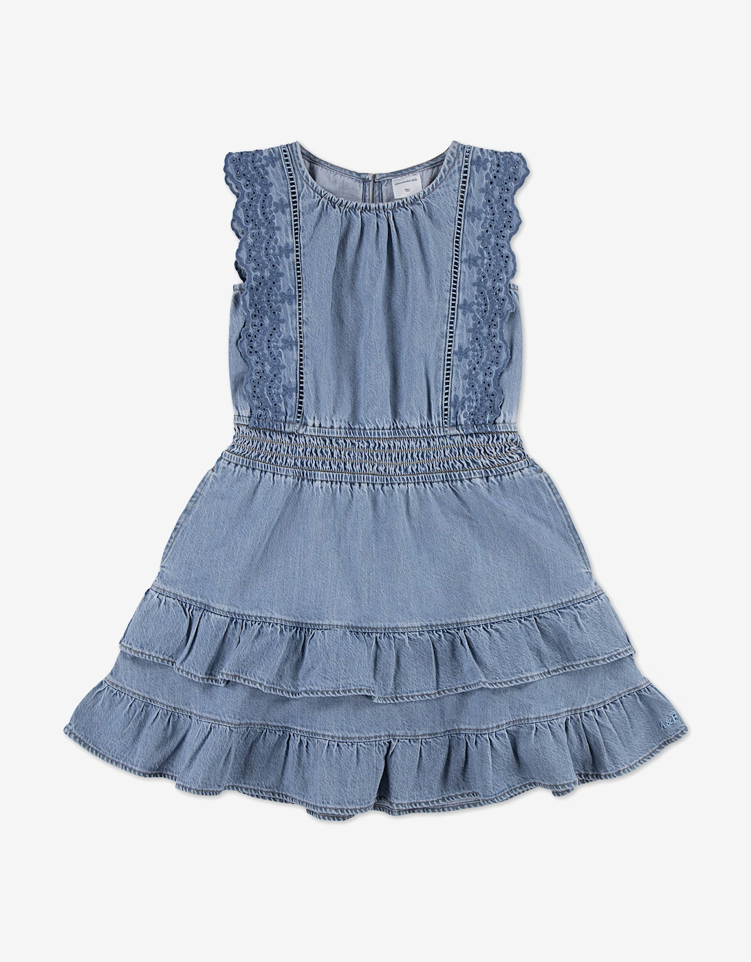 Abercrombie & Fitch Girls Blue 'S Smocked Waist Tiered Dress In  9 Years/10 Years Size 9 Kids