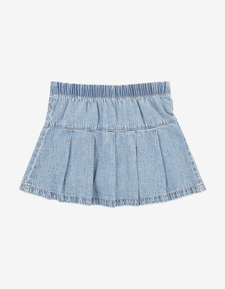 Girls Pull Tab Pleated Skort in Blue