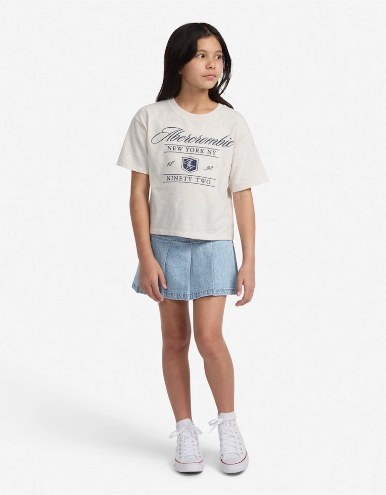 Girls Pull Tab Pleated Skort in Blue