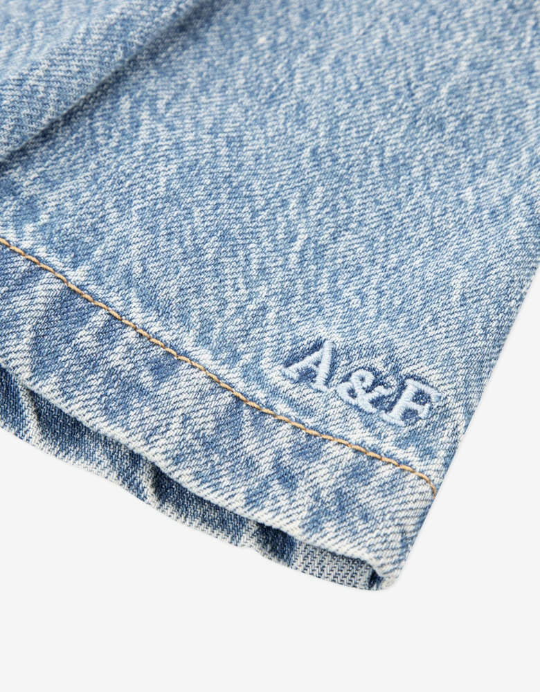 Girls Pull Tab Pleated Skort in Blue