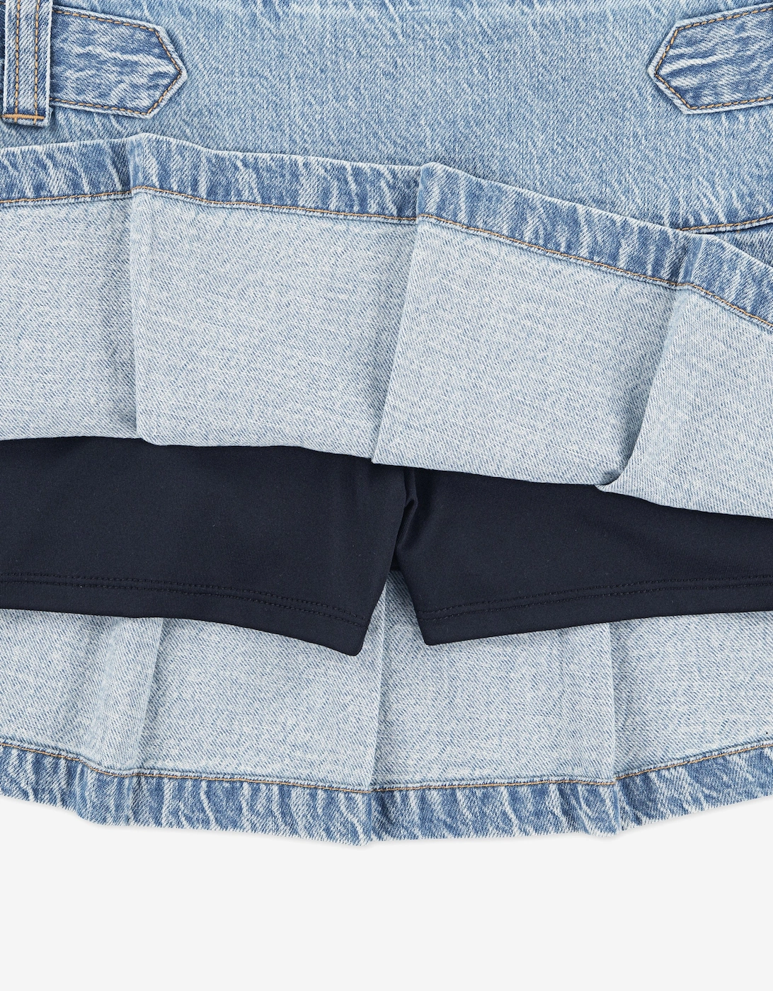 Girls Pull Tab Pleated Skort in Blue