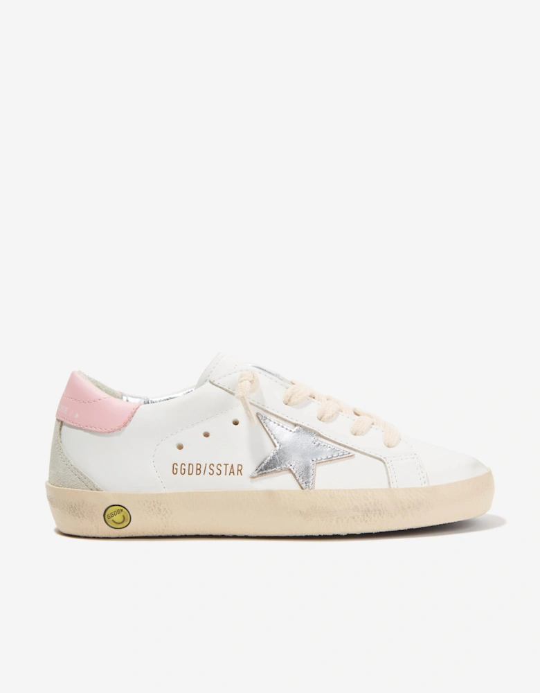 Golden Goose Girls Leather Super Star Trainers in White