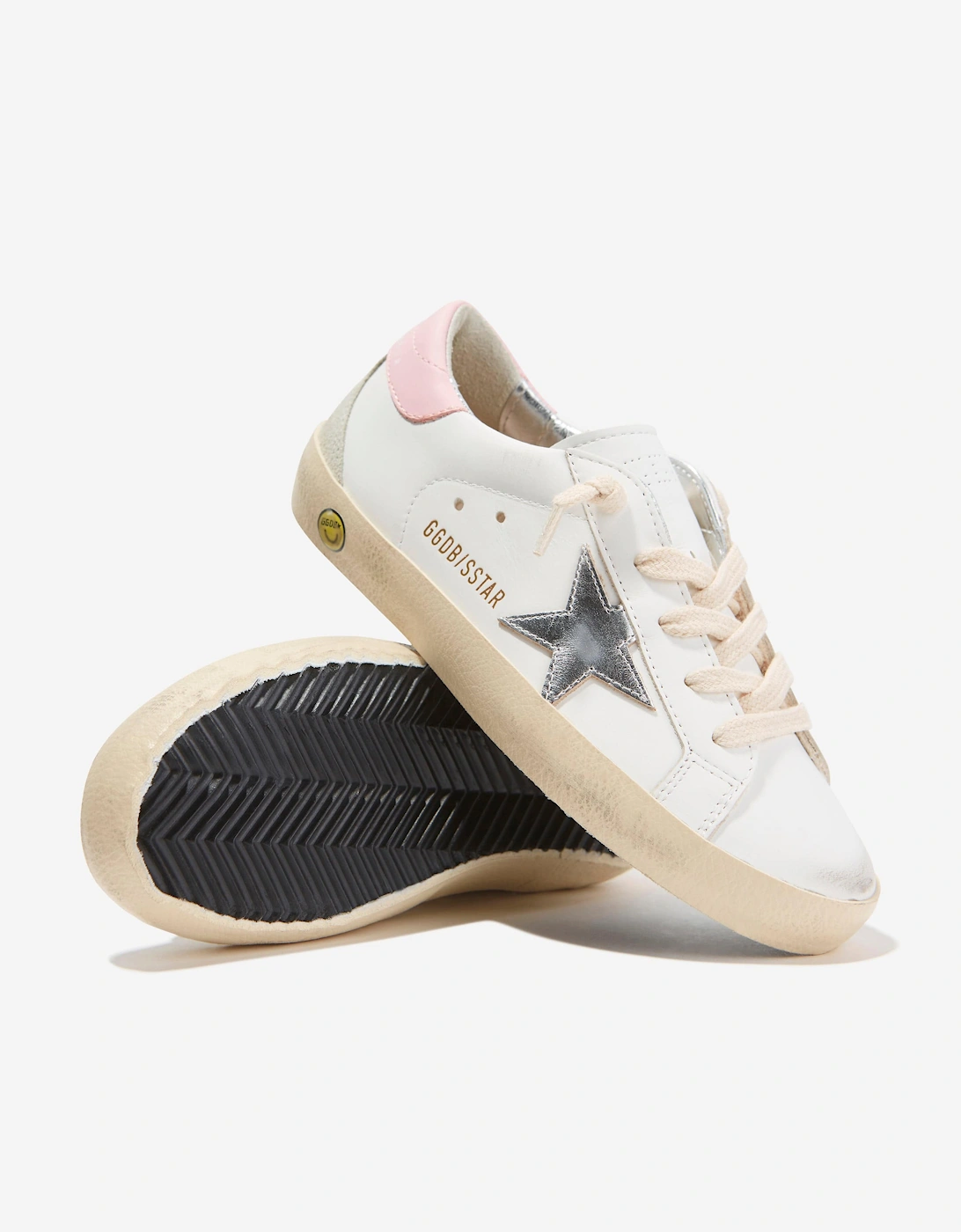 Golden Goose Girls Leather Super Star Trainers in White
