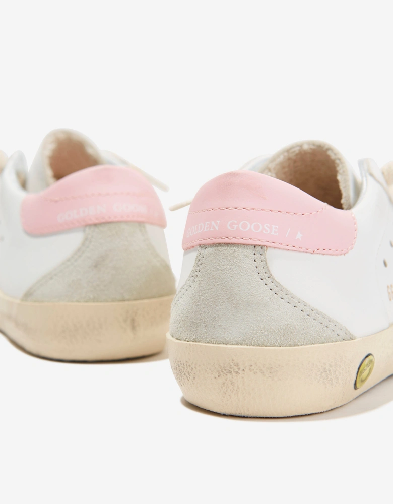 Golden Goose Girls Leather Super Star Trainers in White