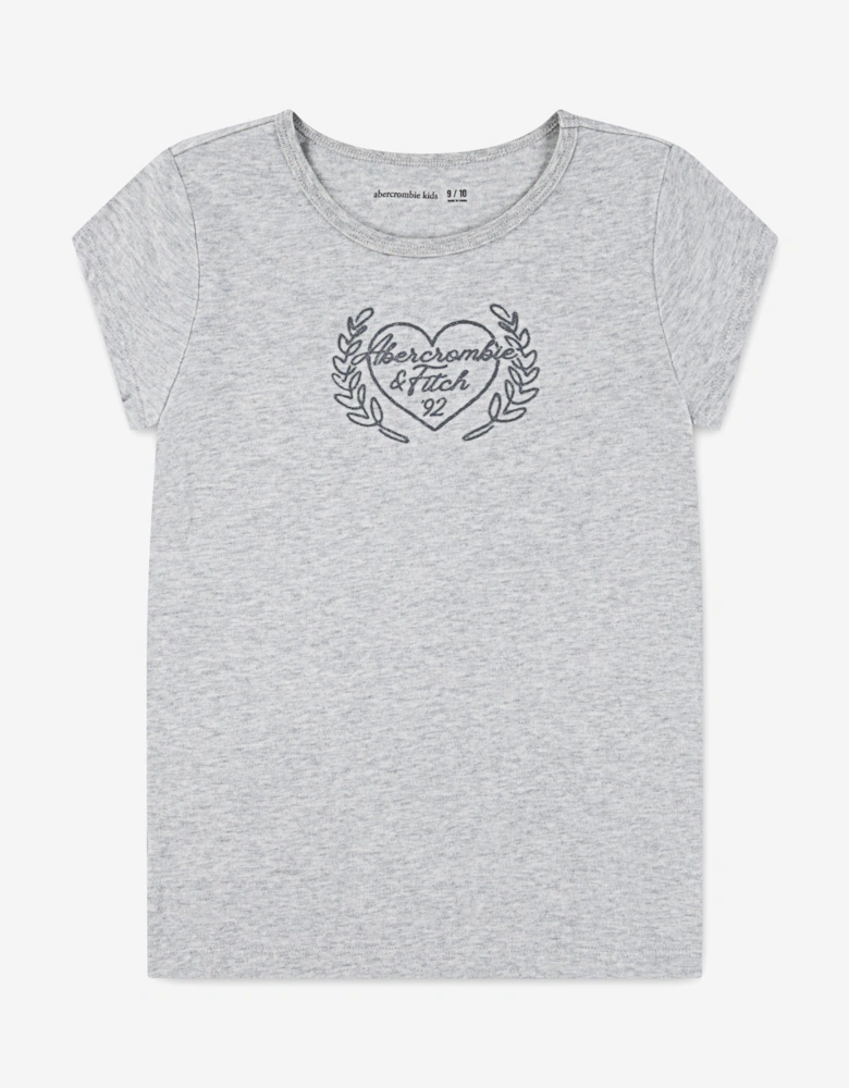 Girls Laurel Heart T-Shirt in Grey