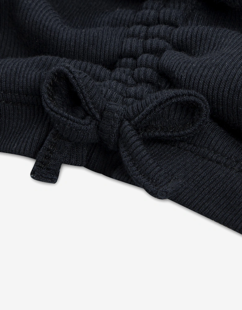 Girls Ruched Side Bow T-Shirt in Black