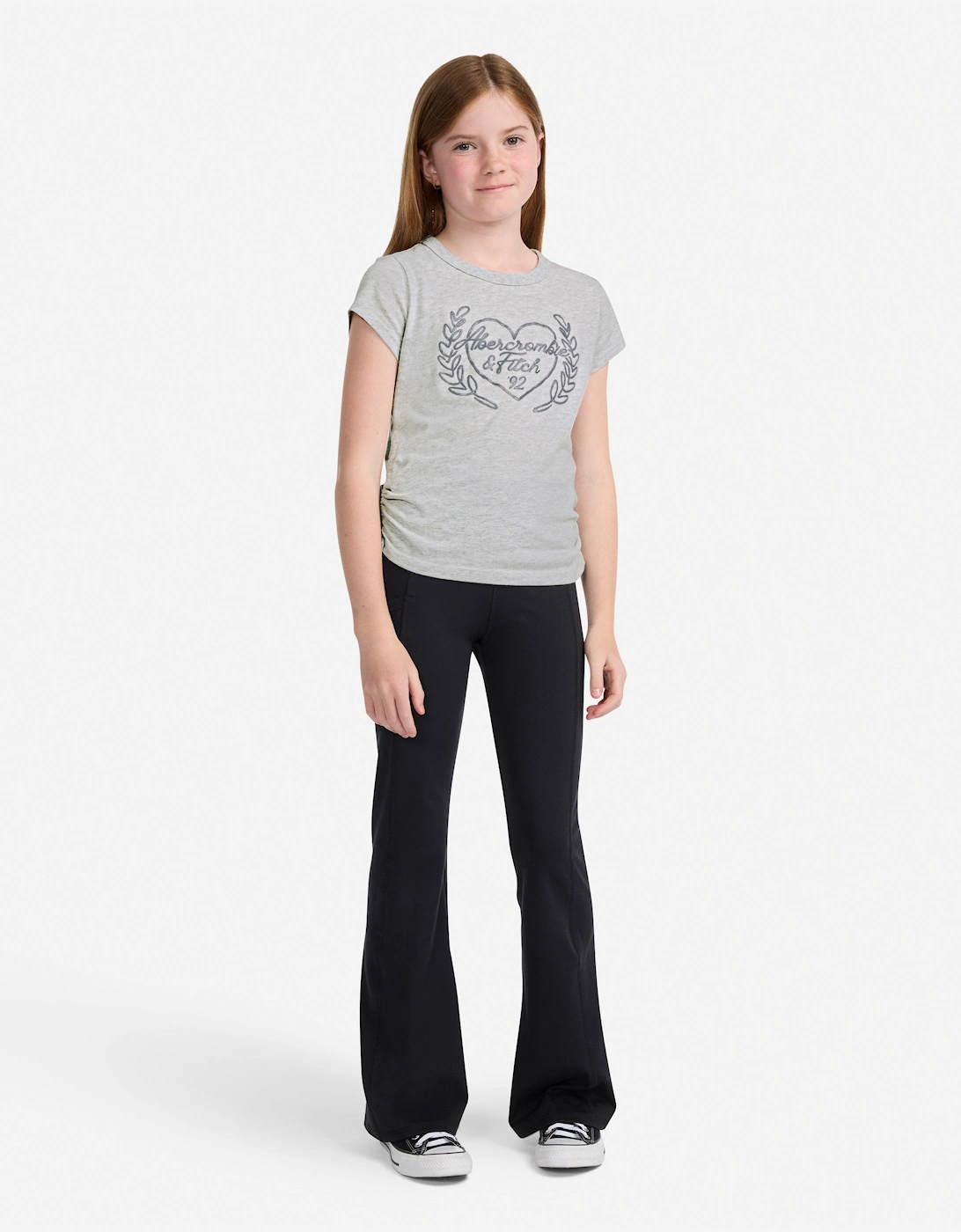 Girls Laurel Heart T-Shirt in Grey