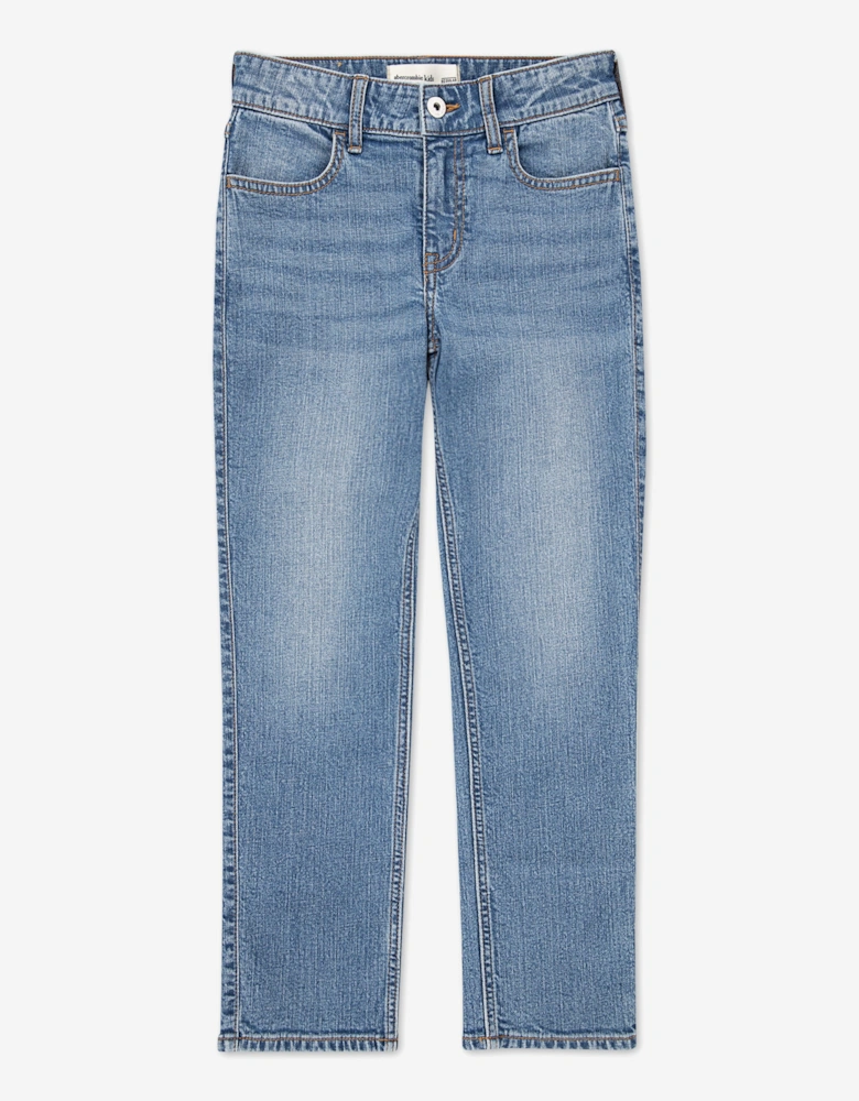 Girls High Rise 90S Straight Jeans in Blue