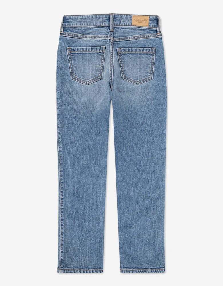 Girls High Rise 90S Straight Jeans in Blue