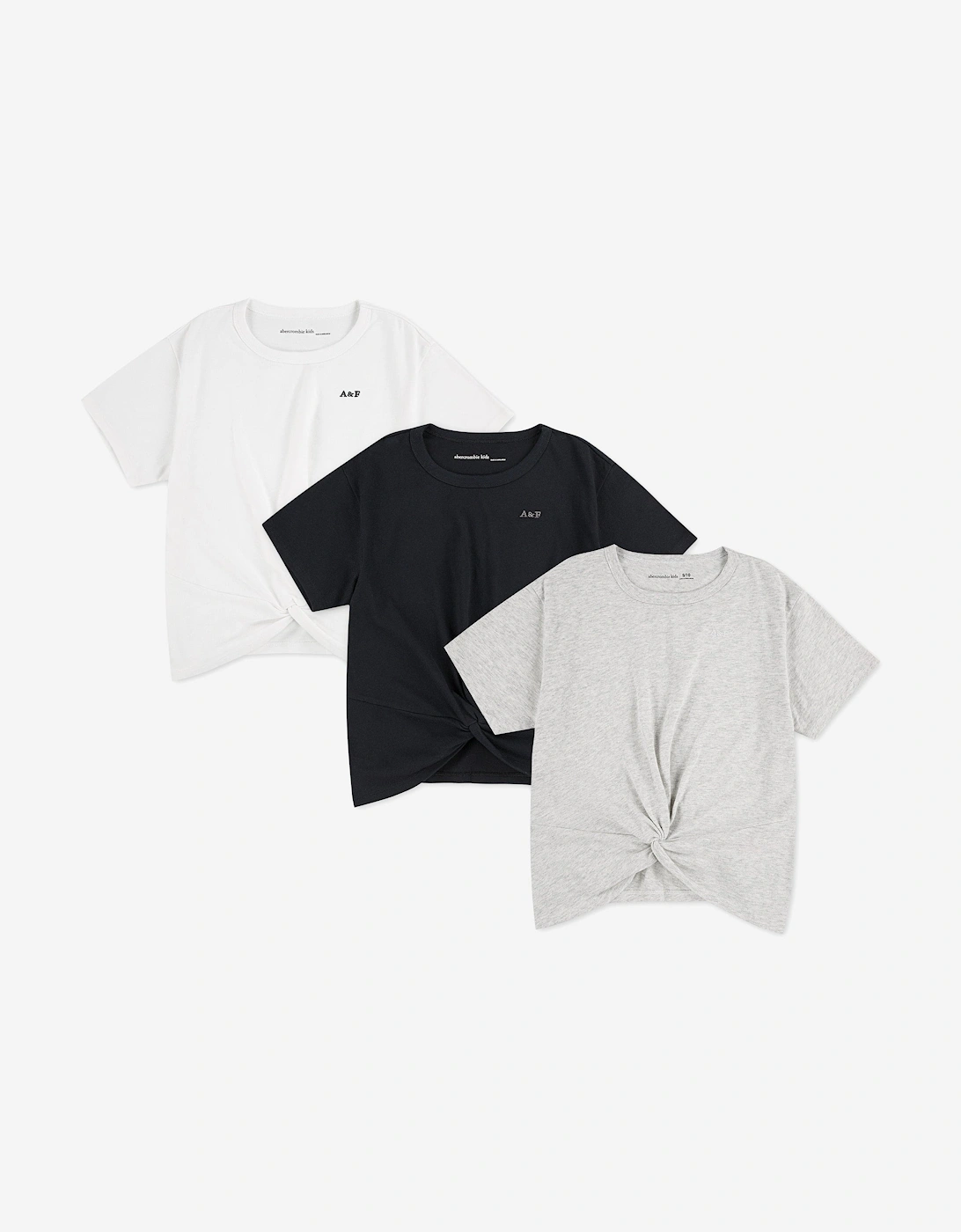 Abercrombie & Fitch Girl's Abercrombie & Fitch Girls 3 Pack Tie Front T-Shirt Set in Black