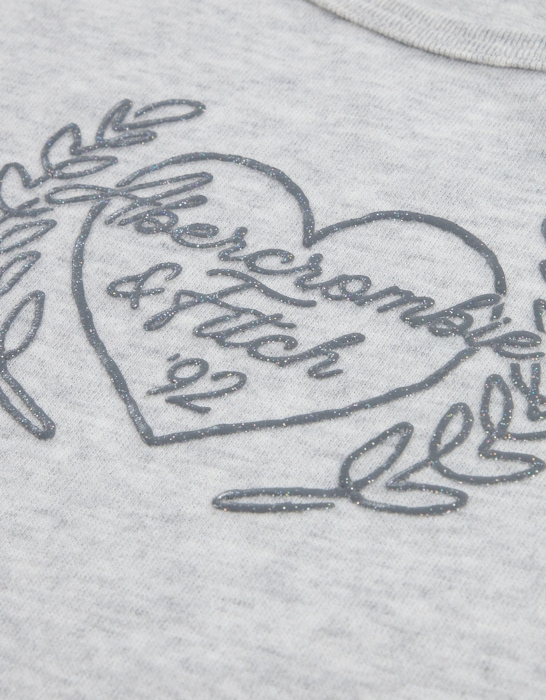 Girls Laurel Heart T-Shirt in Grey