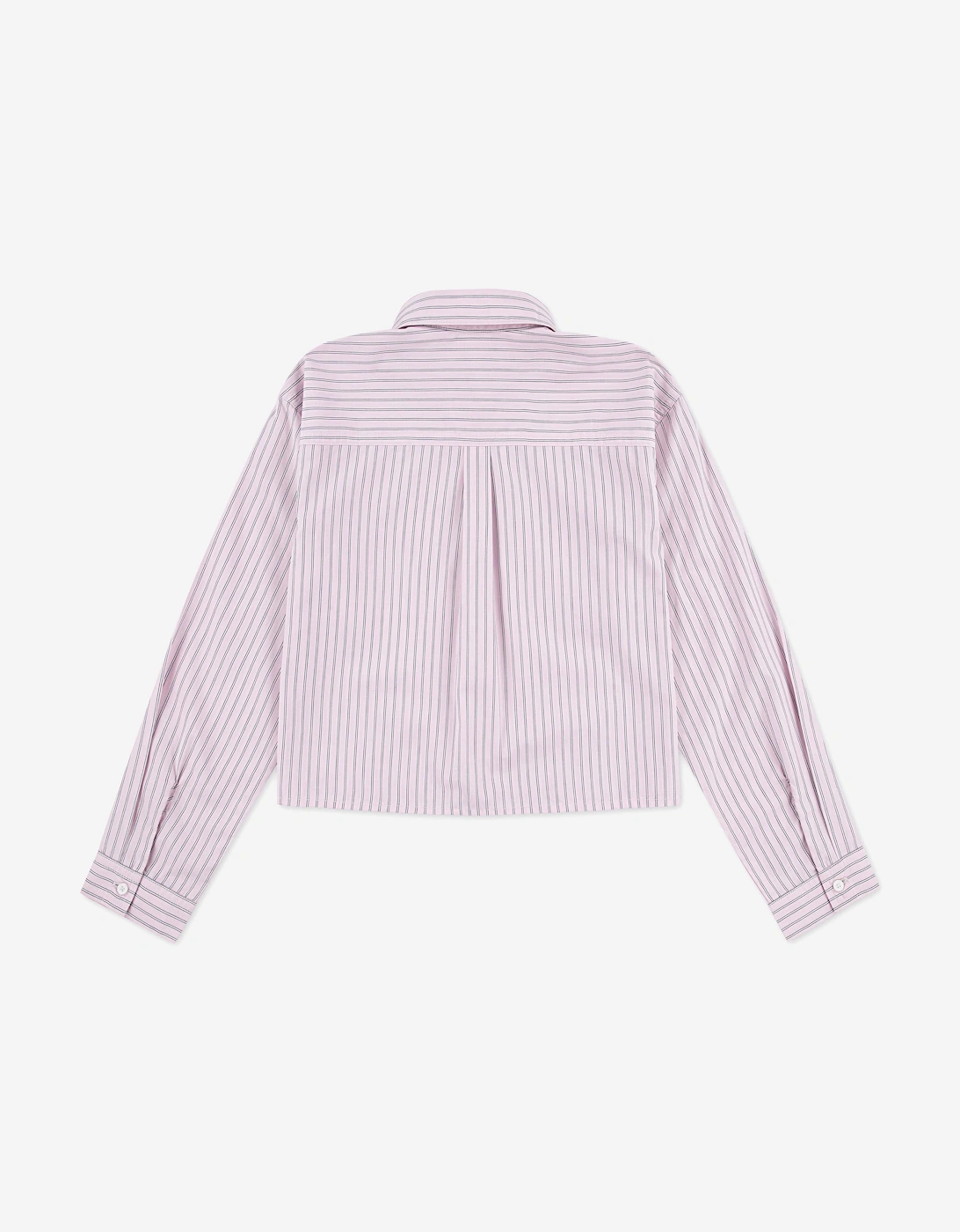 Girls Button Front Boxy Shirt in Pink
