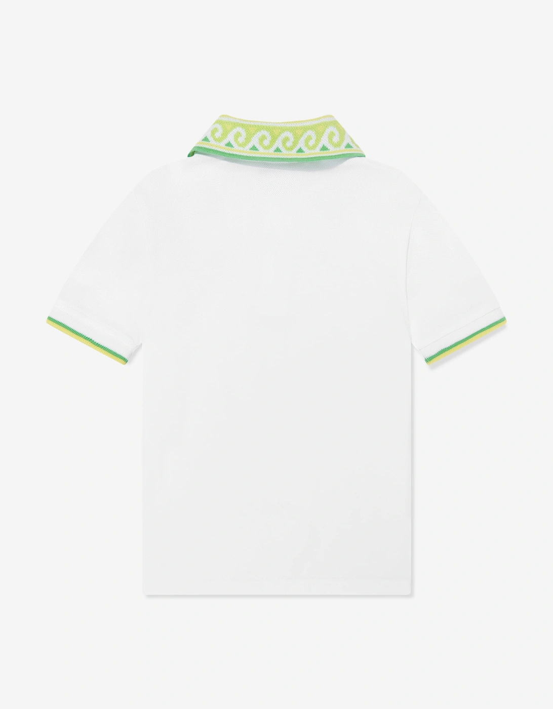 Boys Laurel Collar Polo Shirt in White