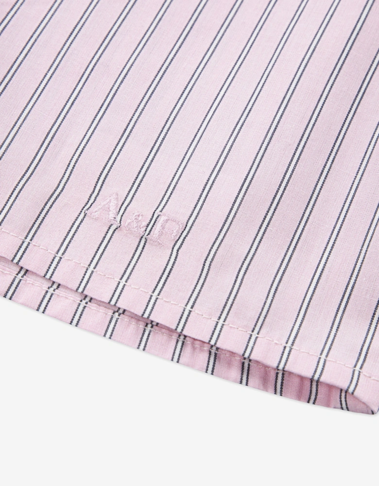 Girls Button Front Boxy Shirt in Pink