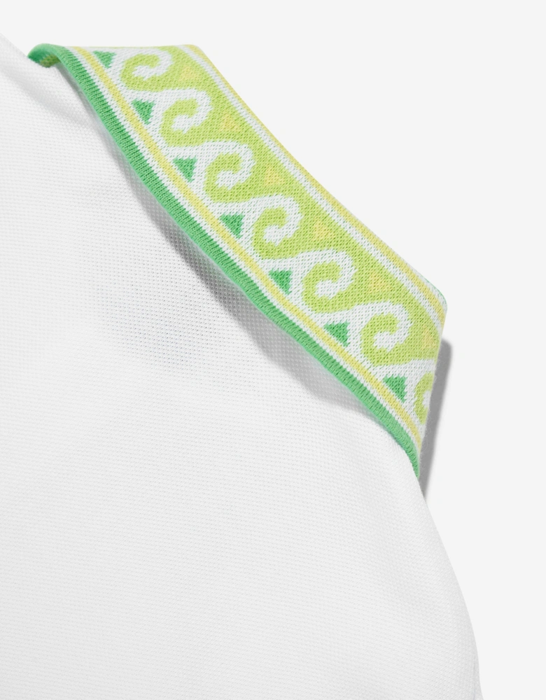 Boys Laurel Collar Polo Shirt in White