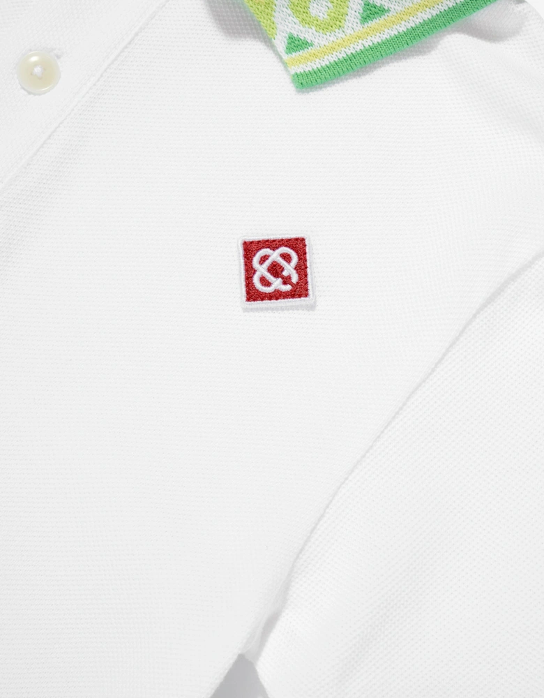 Boys Laurel Collar Polo Shirt in White
