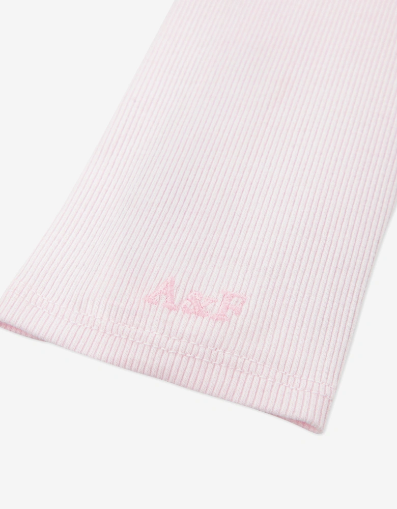 Girls Asymmetrical Ruched Long Sleeve Top in Pink