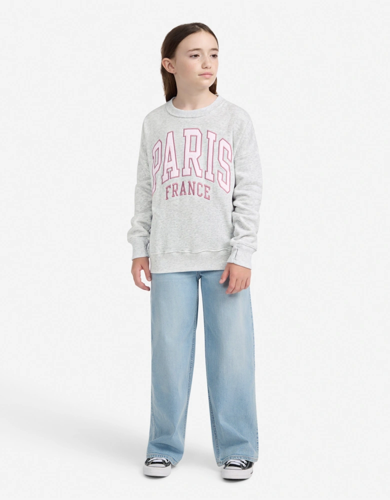 Girls I Heart Paris Sweatshirt in Grey
