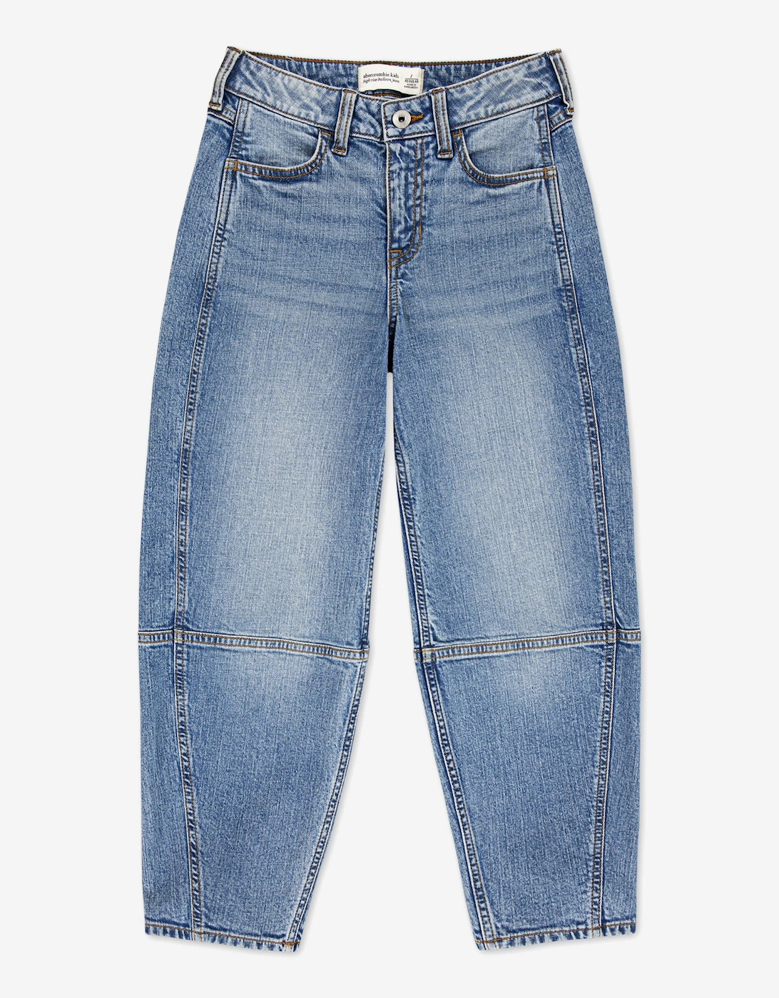 Girls High Rise Balloon Jeans in Blue, 6 of 5