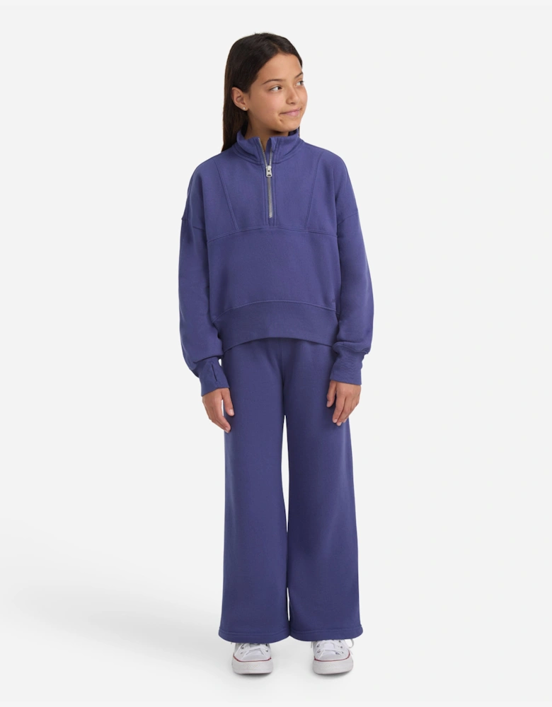 Girls Essential 1/4 Zip Pullover in Blue