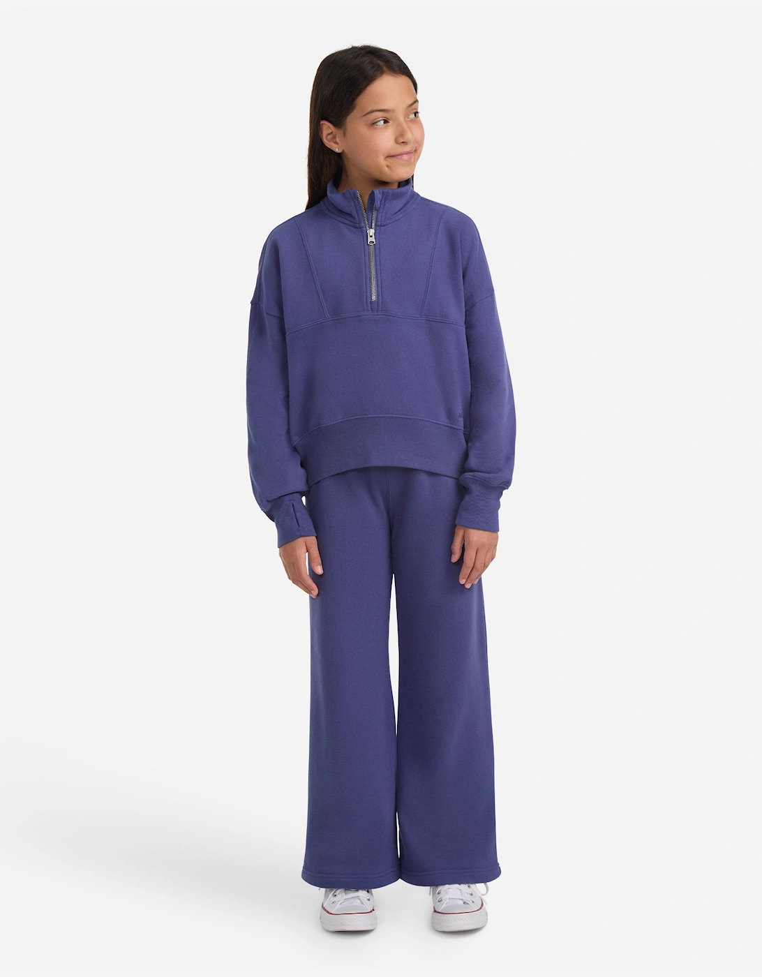 Girls Essential 1/4 Zip Pullover in Blue