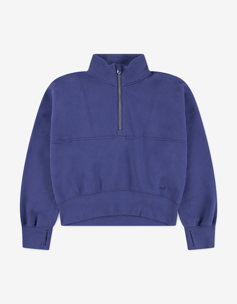 Girls Essential 1/4 Zip Pullover in Blue