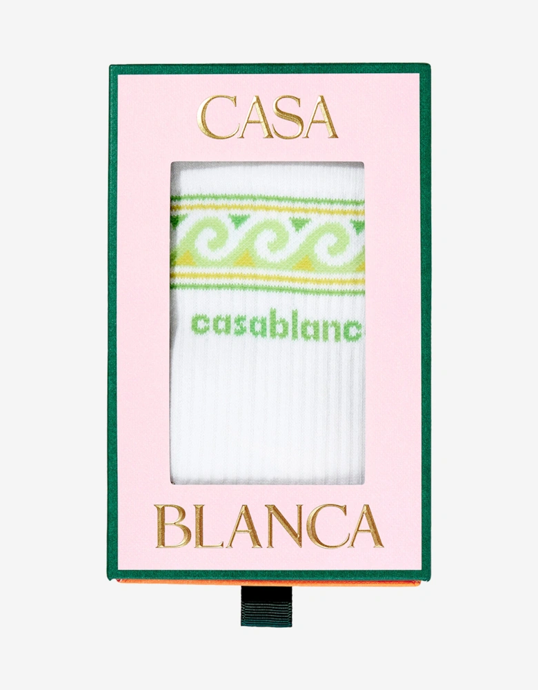 Kids Knitted Wave Soprt Socks in White