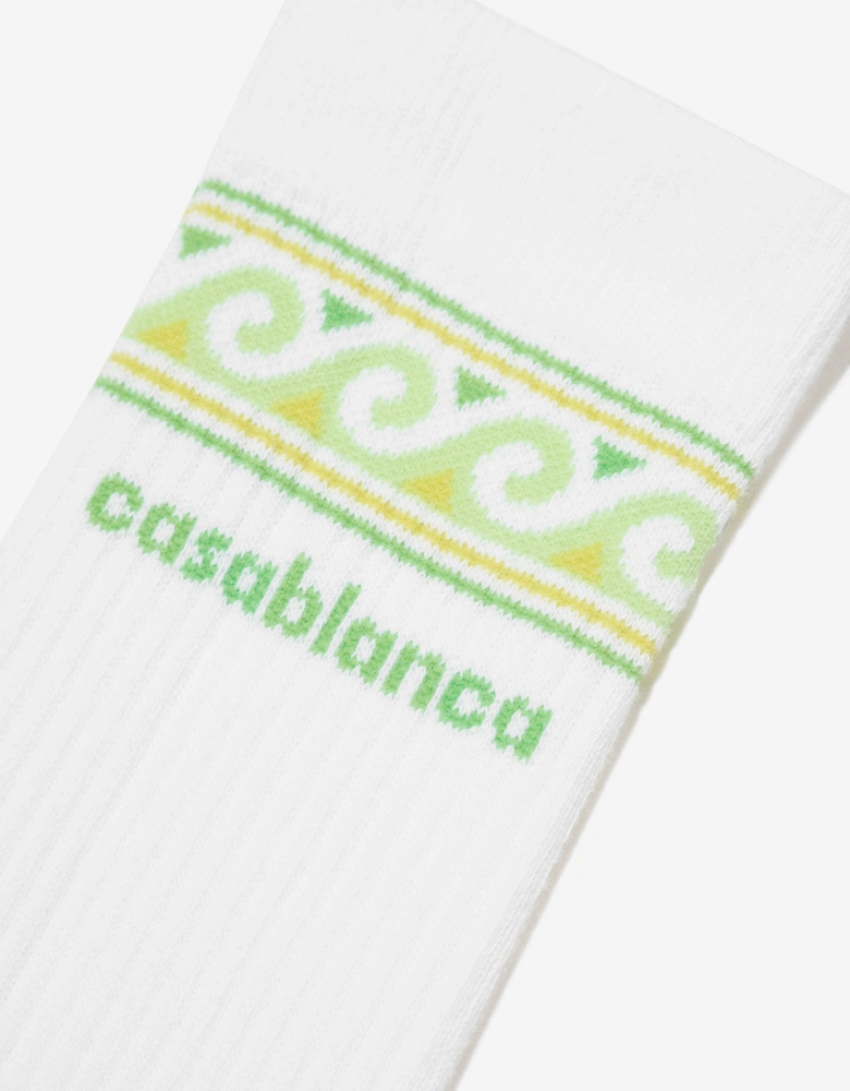 Kids Knitted Wave Soprt Socks in White