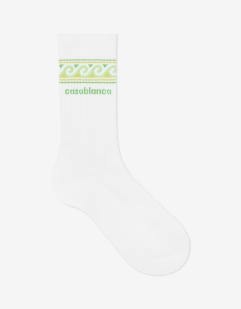 Kids Knitted Wave Soprt Socks in White