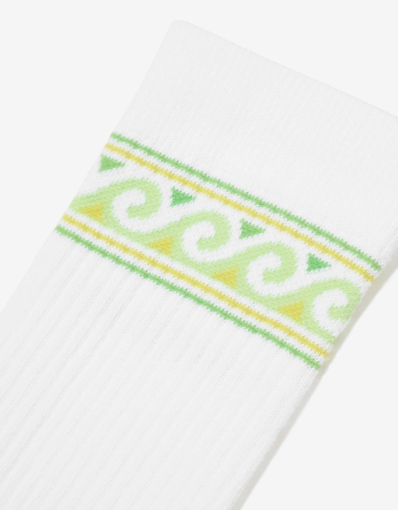 Kids Knitted Wave Soprt Socks in White