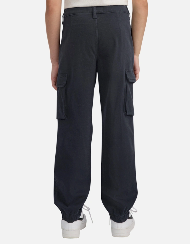 Girls Elevated Cargo Trousers in Black