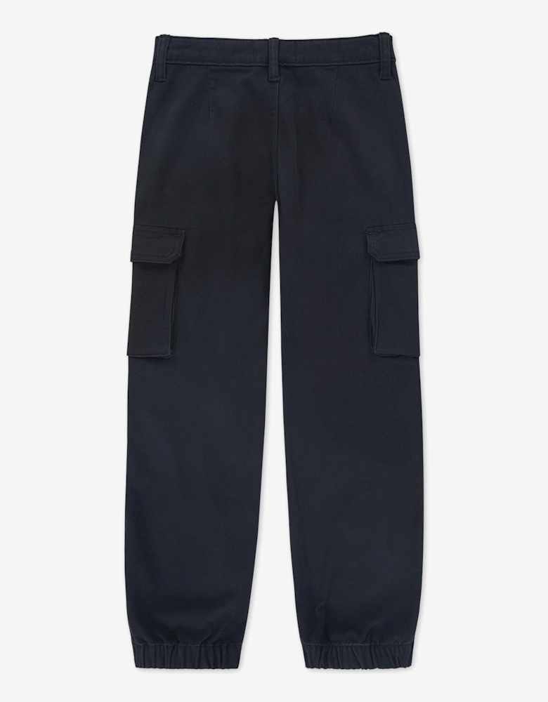 Girls Elevated Cargo Trousers in Black