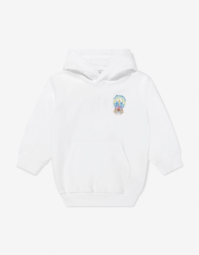 Boys Surf Lotus Printed Hoodie in White