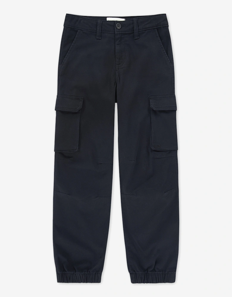 Girls Elevated Cargo Trousers in Black