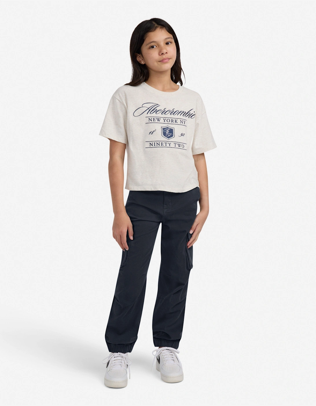 Girls Elevated Cargo Trousers in Black