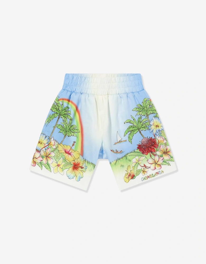 Boys Aloha Cotton Shorts in Multicolour
