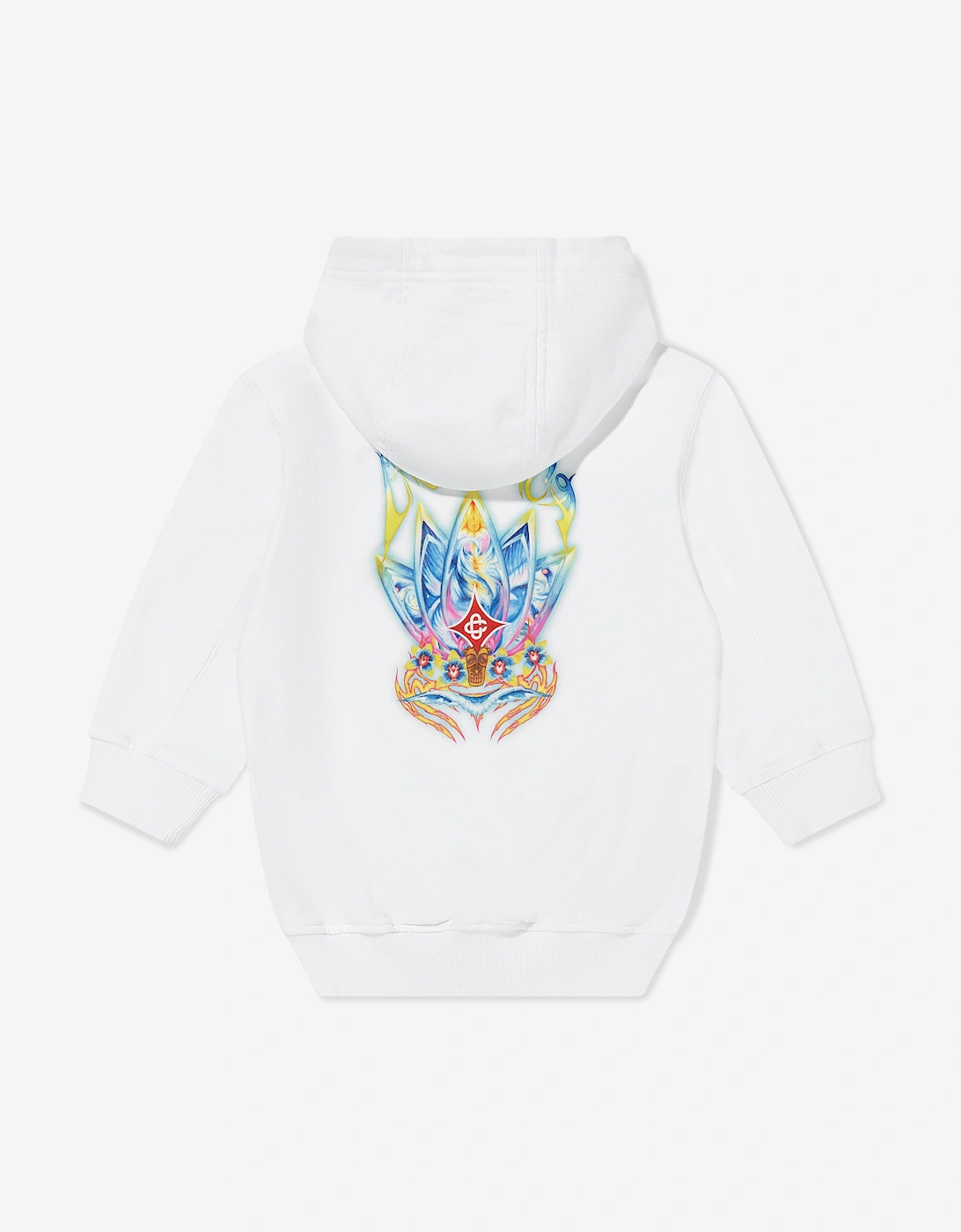 Boys Surf Lotus Printed Hoodie in White