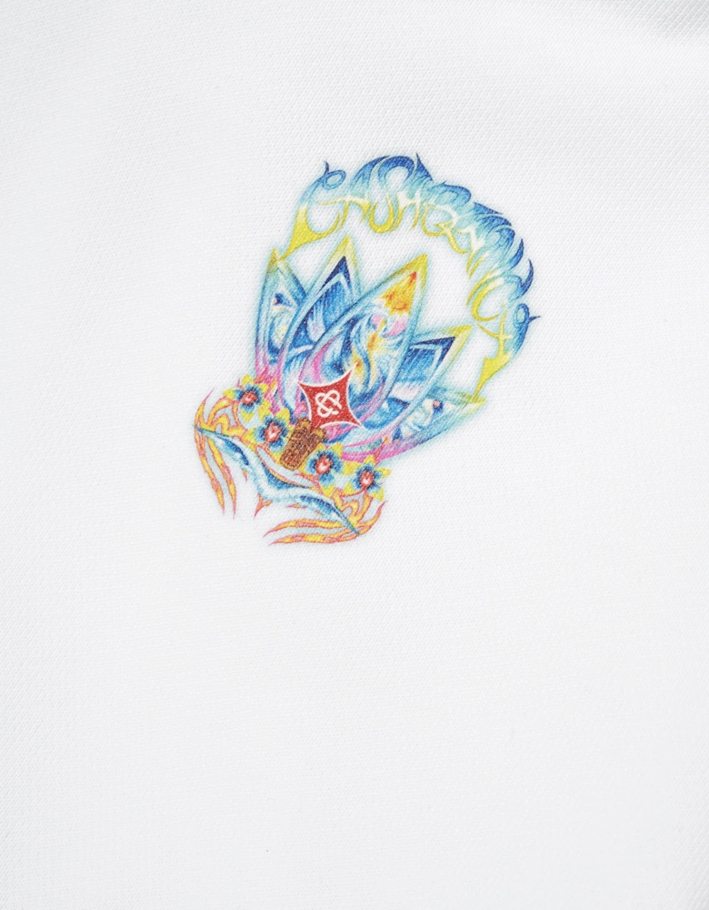 Boys Surf Lotus Printed Hoodie in White