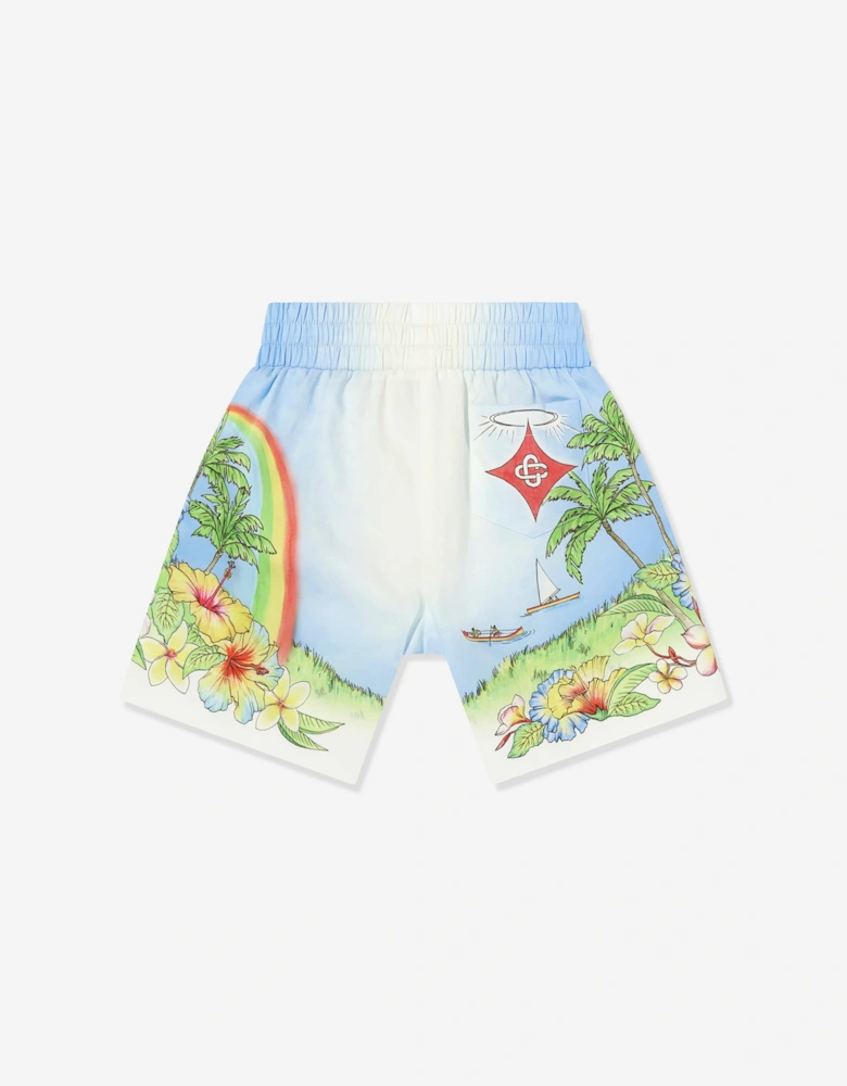 Boys Aloha Cotton Shorts in Multicolour