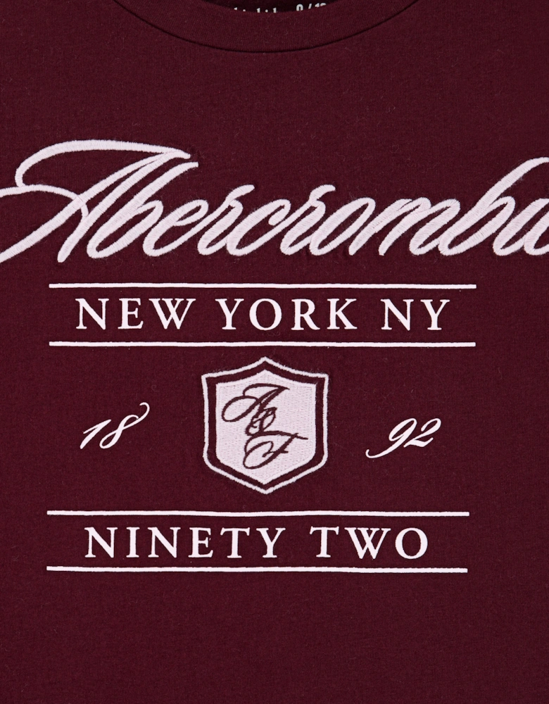 Girls Crest Boxy T-Shirt in Red